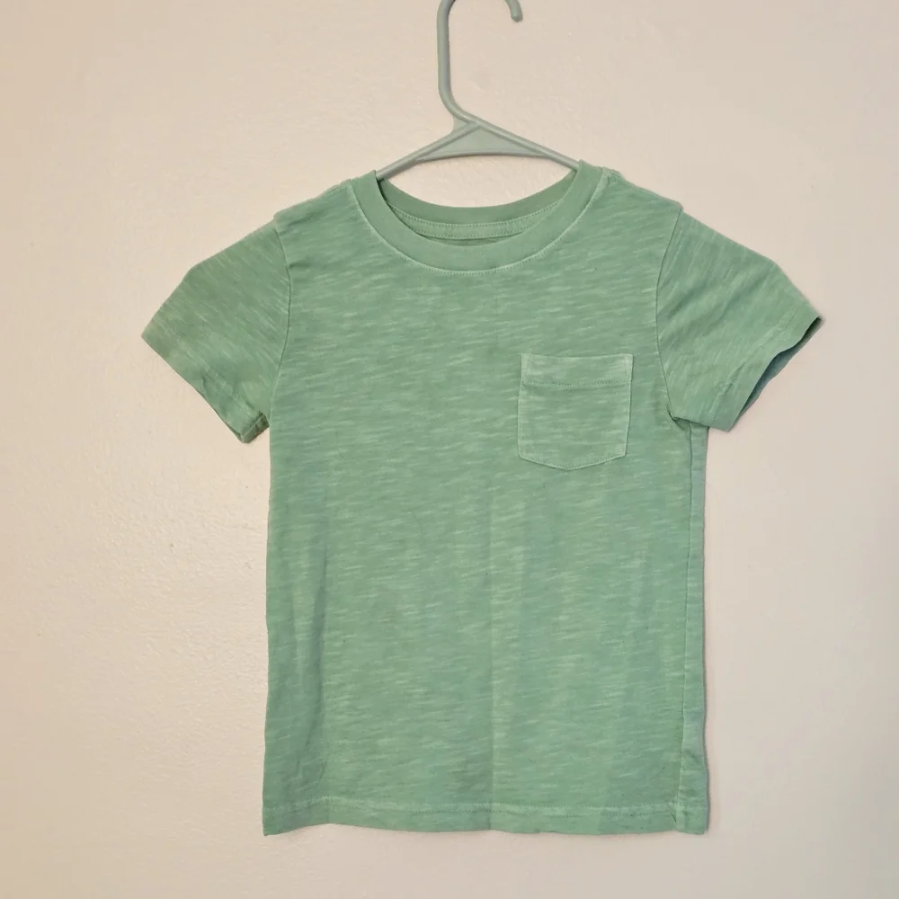 Cat & Jack Kids 4T Mint Green Short Sleeve Pocket Tee